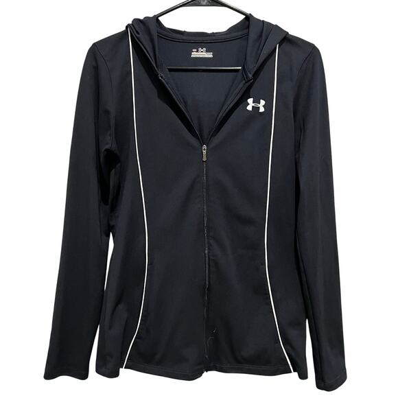 Under Armour All Season Gear Black Full Zip Hooded Jacket Medium - Picture 1 of 5